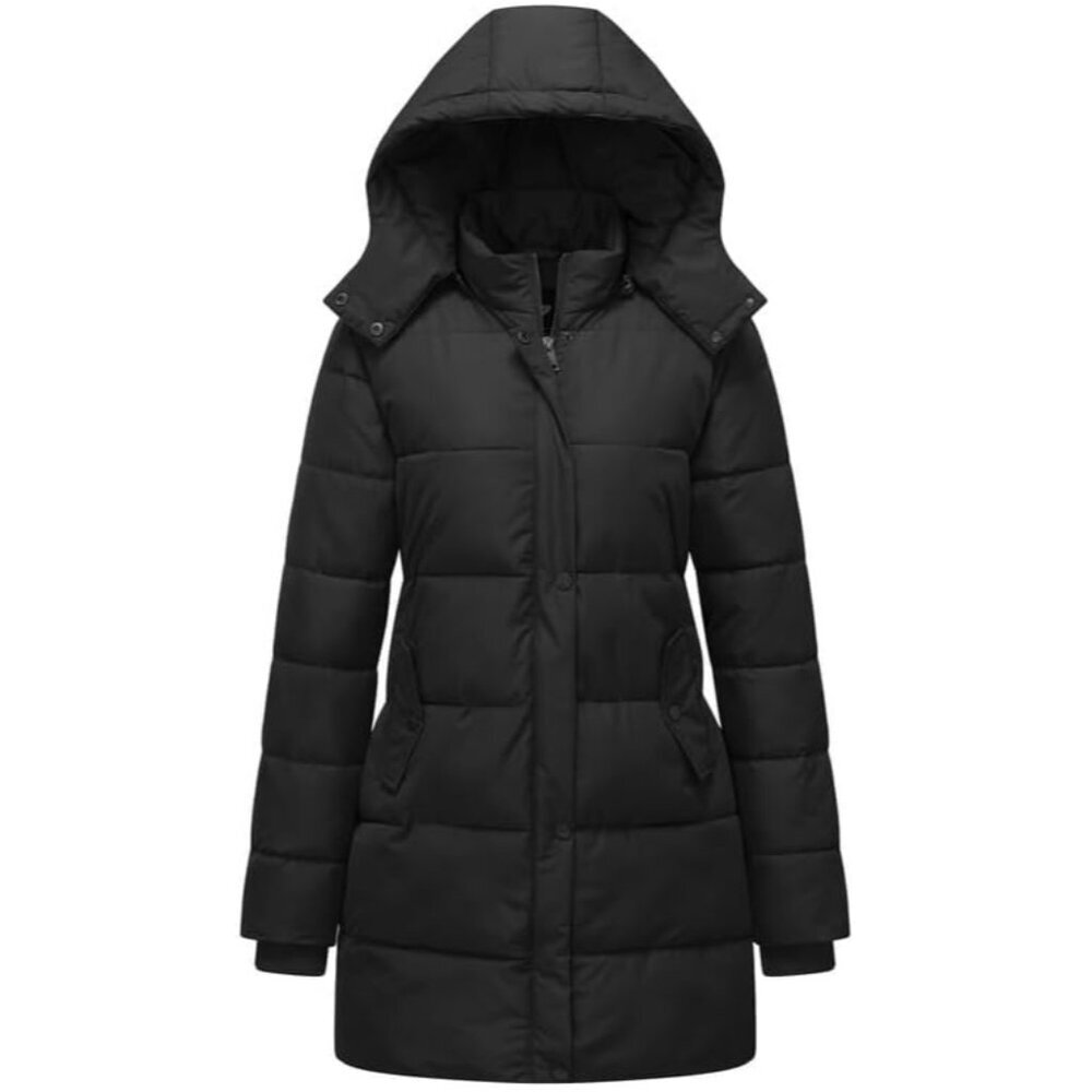 Women's Winter Thicken Puffer Coat Warm Snow Jacket With Removable Hood Fashions